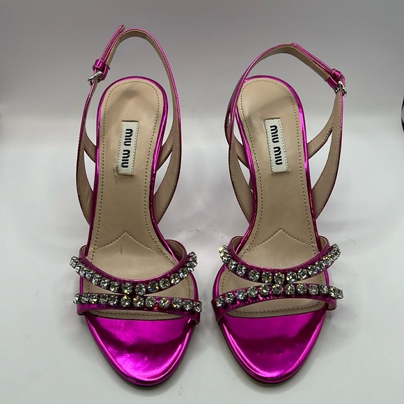 Miu Miu Women's Jewel Strappy High-Heel Sandals size 6 - Picture 1 of 16